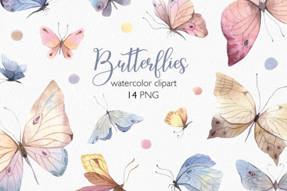 Delicate Butterfly Watercolor Clipart for Elegant Design