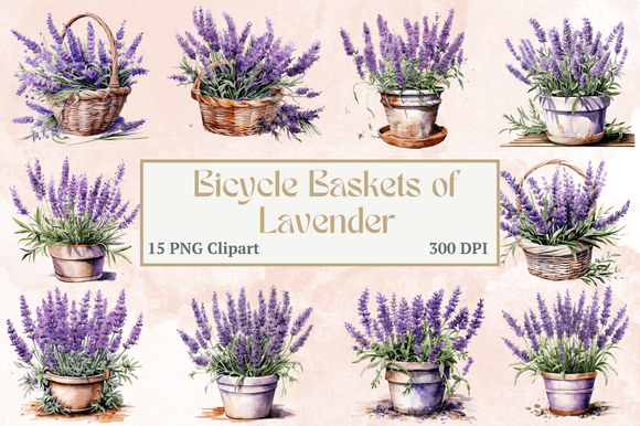 Elegant Floral Design with Watercolor Lavender Clipart