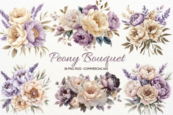 Elegant Peony Bouquet Clipart for Timeless Designs