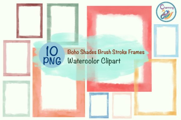 Elevate Your Designs with Boho Watercolor Brush Stroke Frames