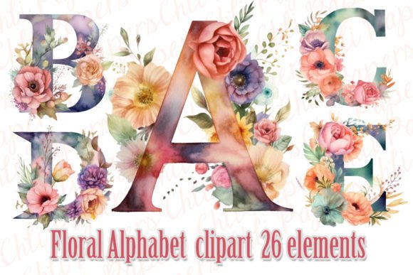 Elevate Your Designs with Floral Alphabet Clipart