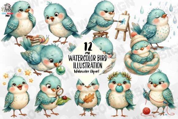 Elevate Your Designs with Watercolor Bird Illustrations
