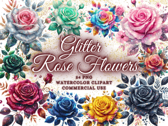 Glitter Roses Clipart: Elevate Your Design Projects