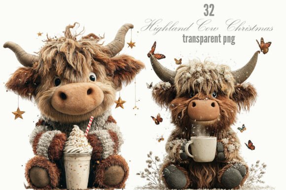 Highland Cow Christmas Whimsical Clipart: A Designer's Festive Toolkit