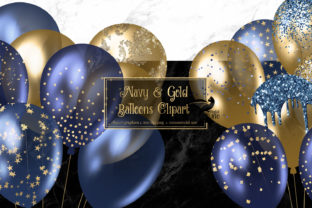 Navy and Gold Balloons Clipart: Elevate Your Designs