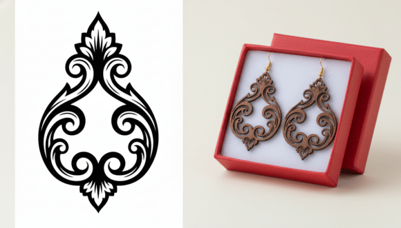 Ornamental Teardrop Earring Laser Cut: Elevate Your Brand's Visual Language