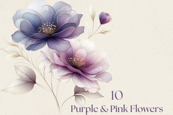 Pastel Purple Pink Flowers Clipart PNG: A Designer's Essential Asset