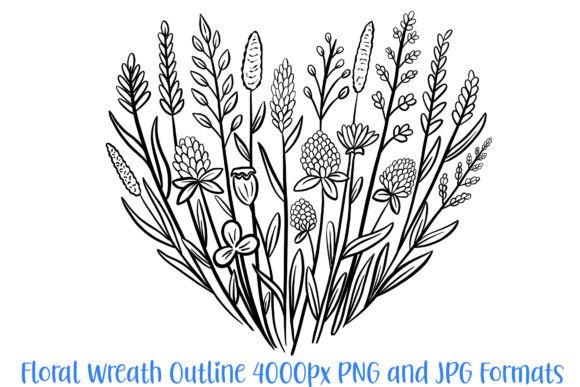 The Wildflower Heart Outline: A Versatile Graphic Asset