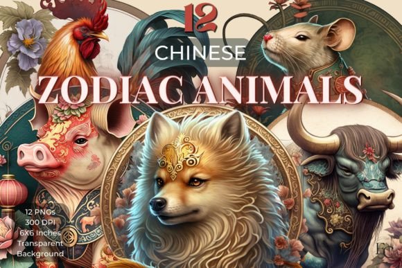 Unlock Creative Potential with Chinese Zodiac Sign Bundle Clipart
