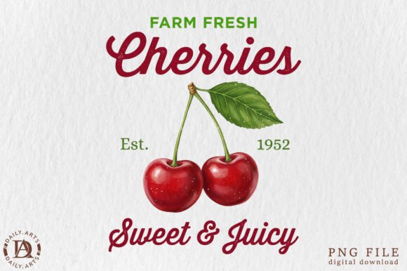 Vintage Cherry Retro Summer Fruit PNG: A Design Asset