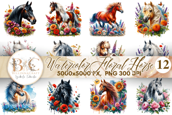 Watercolor Floral Horse Clipart Bundle: A Designer's Guide to Rustic Elegance