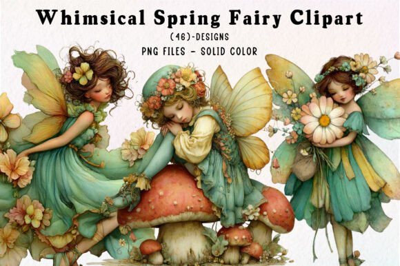 Whimsical Spring Fairy Clipart: Enchant Your Designs
